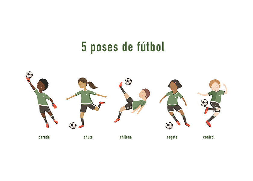 Sports art: five football poses