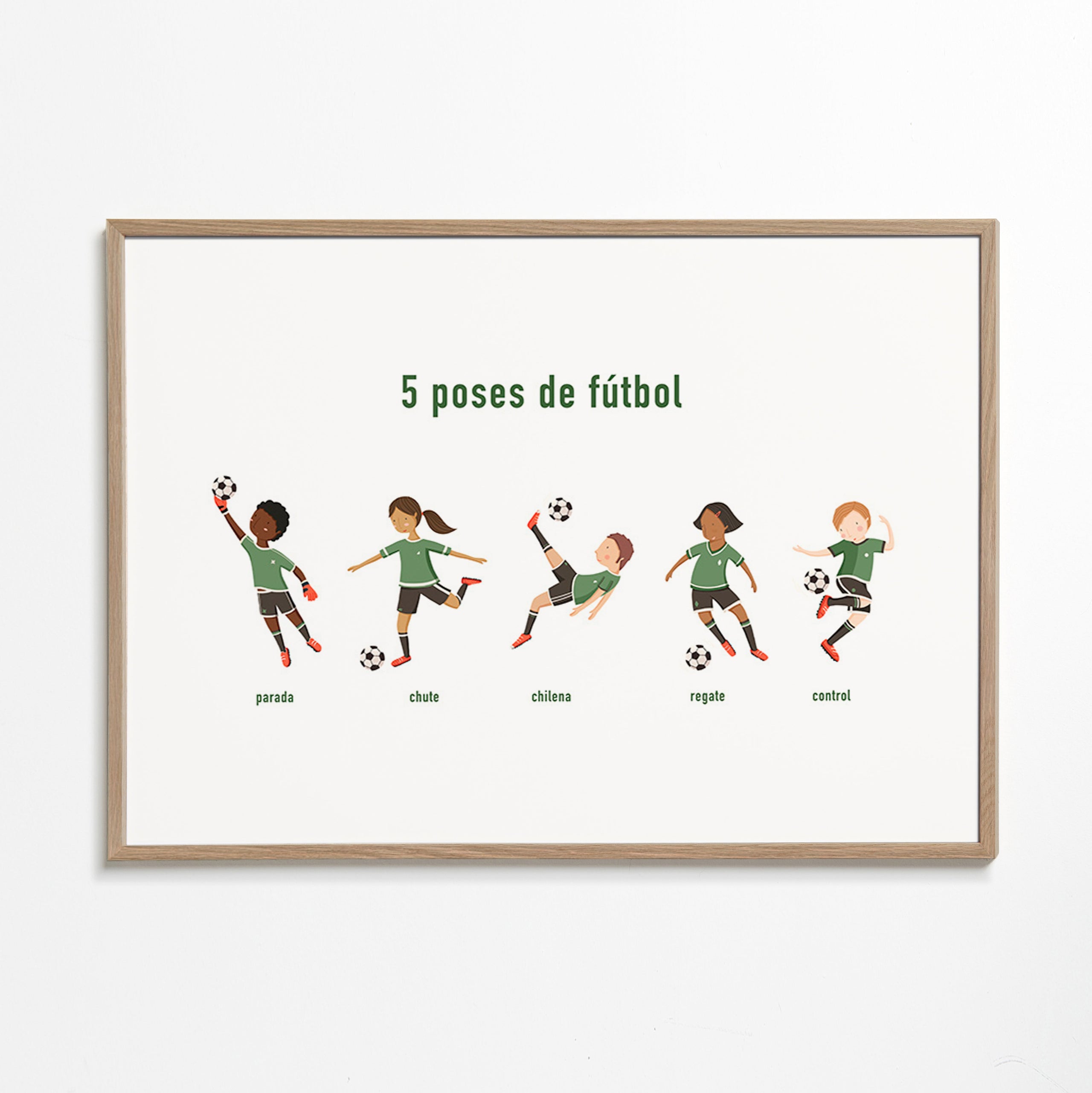 Sports art: five football poses