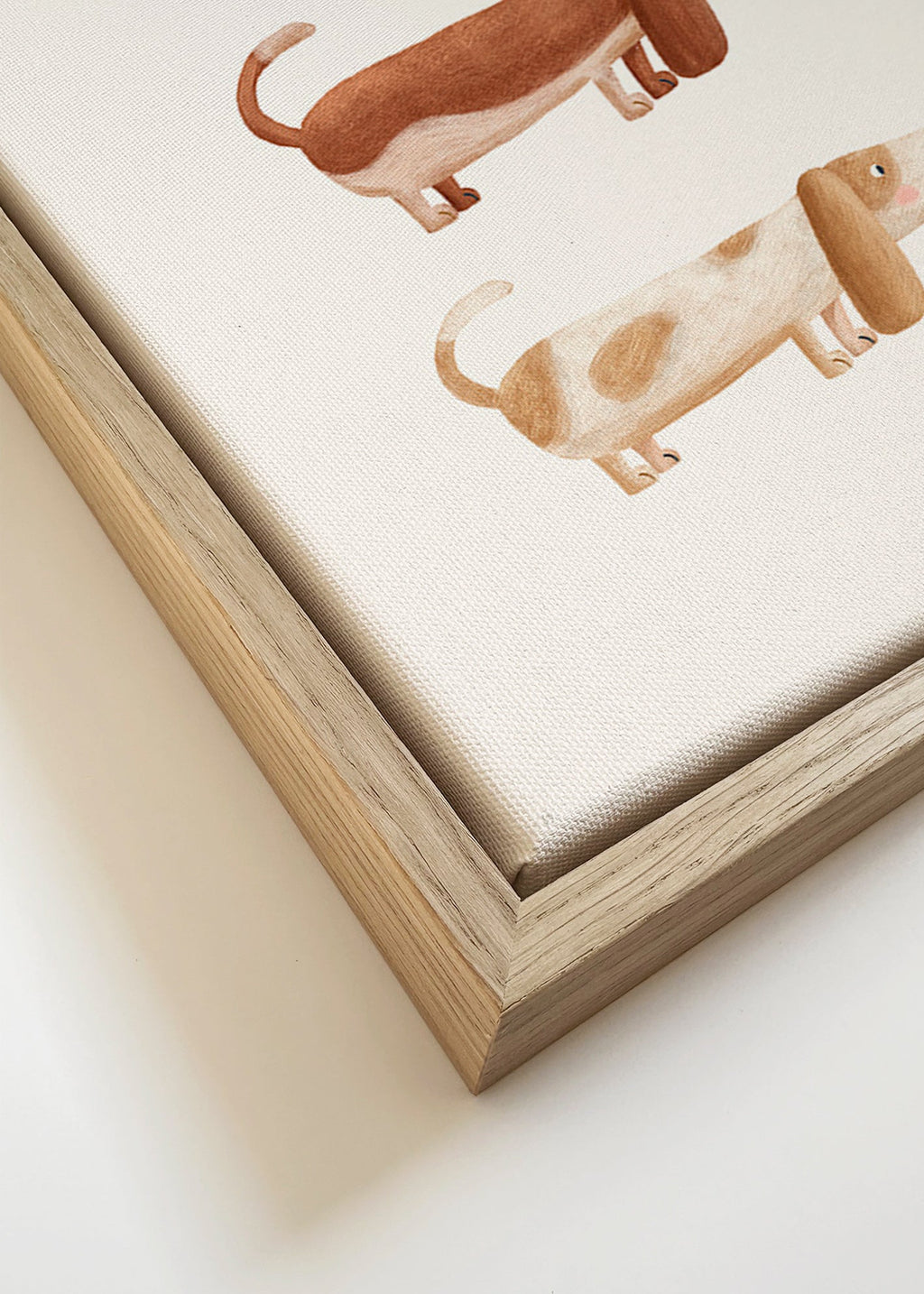 Children's print three dachshunds in a row