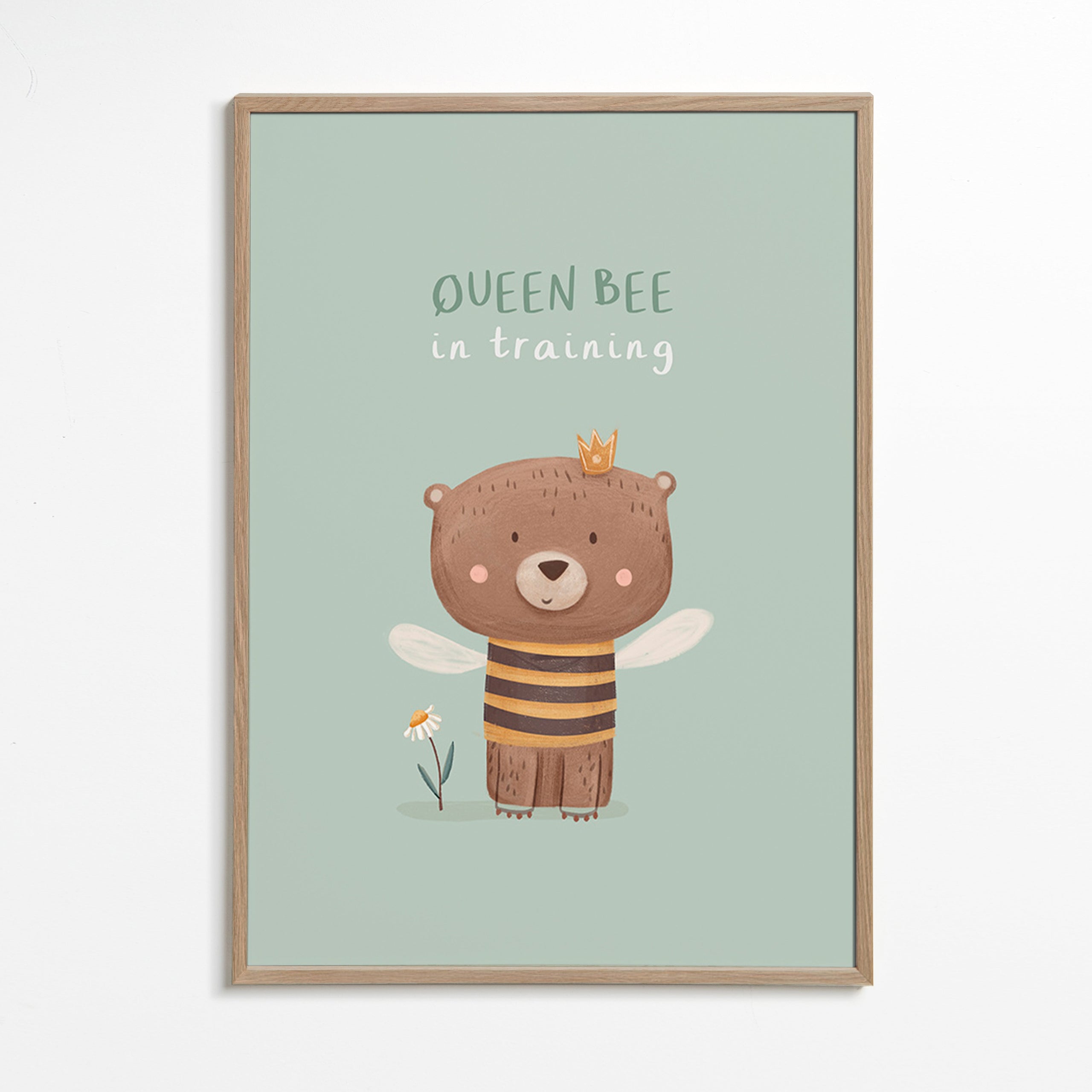 Kids print Queen Bee bear with crown