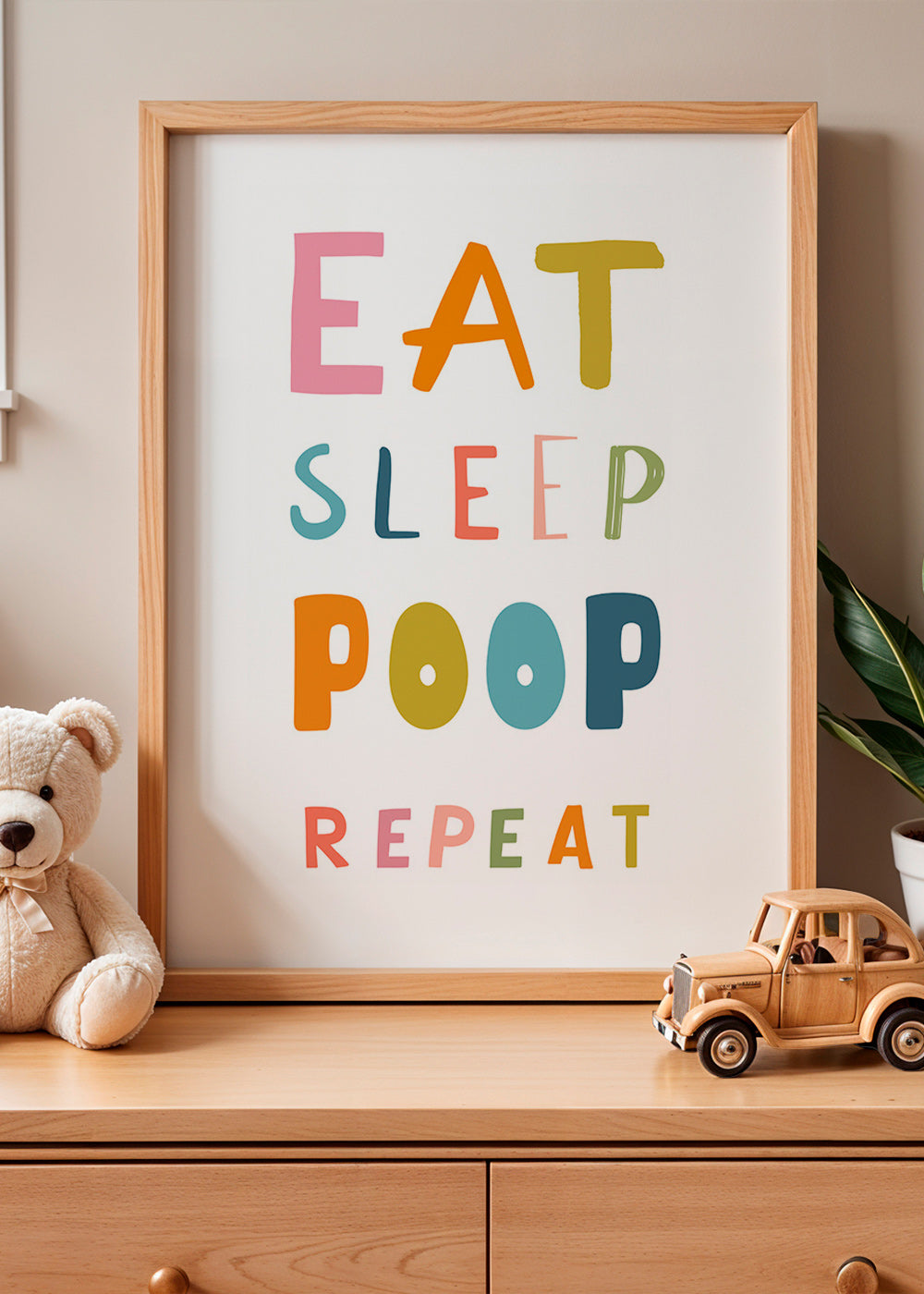 Playful typographic kids print
