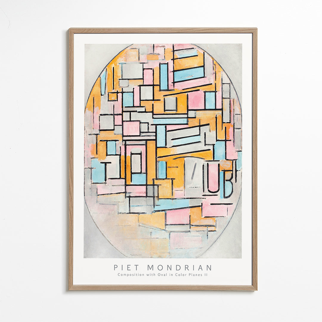 Piet Mondrian Composition with Oval in Color Planes I