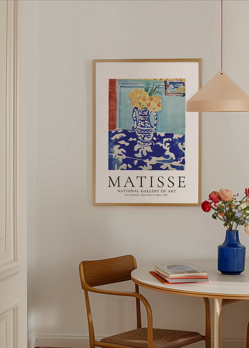 Botanical print blue vase with flowers | Wall art, framed prints