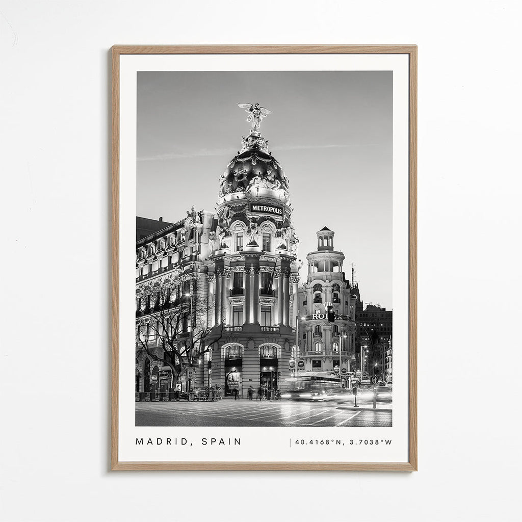 Madrid Spain coordinates poster