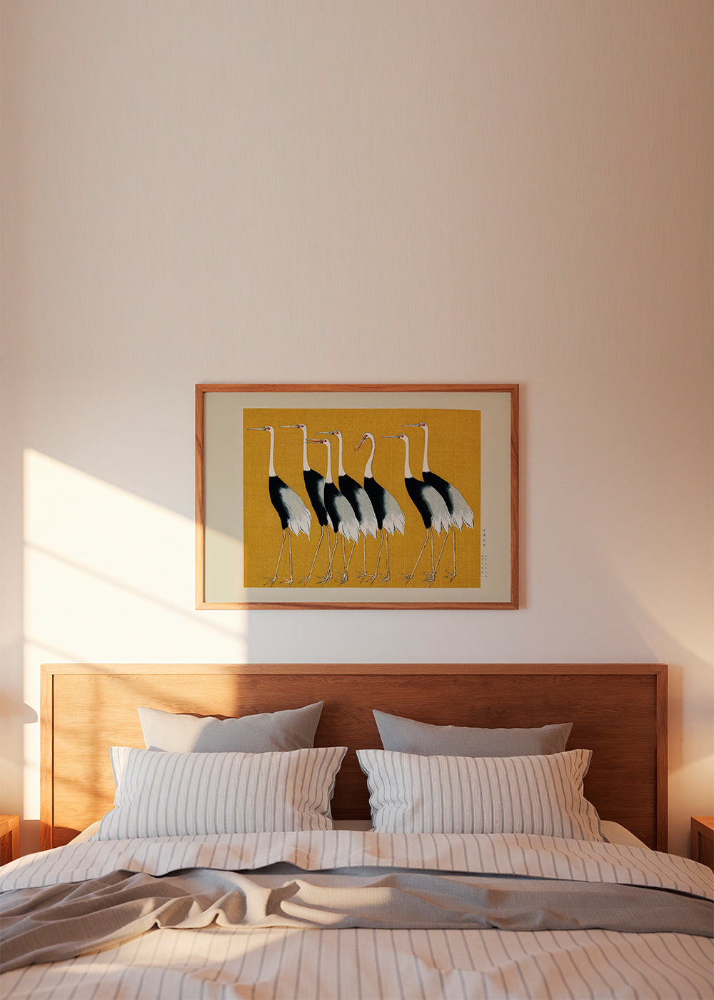 Japanese red-crowned crane vintage illustration