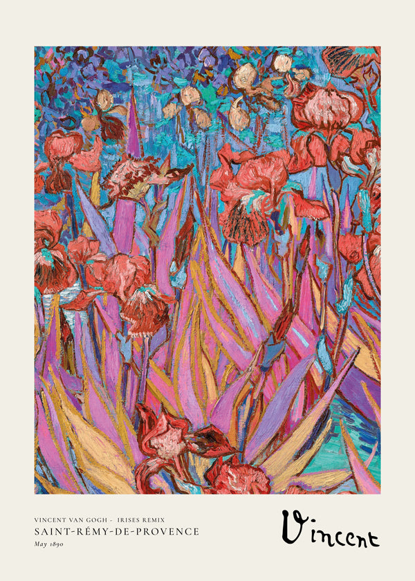 Botanical print: Vibrant Irises | Wall art, framed prints and
