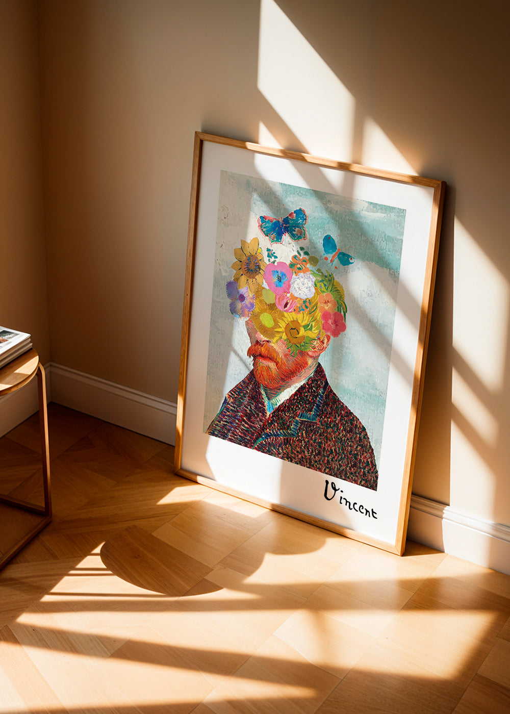 Vincent van Gogh inspired self-portrait & flower remixed