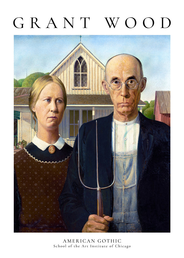 Scandinavian wall art American Gothic by Grant Wood | Wall art