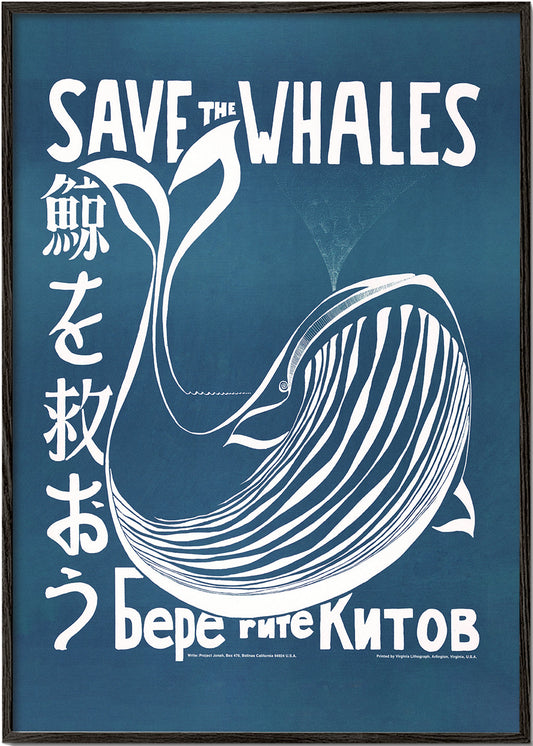 Save the whales (1973) vintage poster by Vint Lawrence