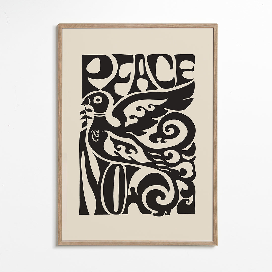 Vintage poster Dove and 70s typography | Wall art, framed prints