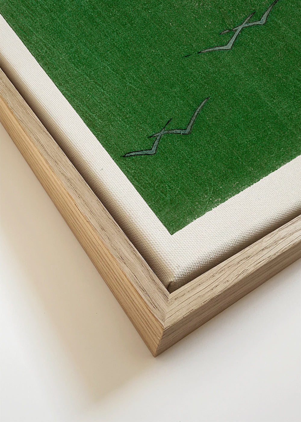 Green Birds Woodblock print from Yatsuo no tsubaki by Taguchi Tomoki