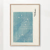 Blue Birds Woodblock print from Yatsuo no tsubaki by Taguchi Tomoki