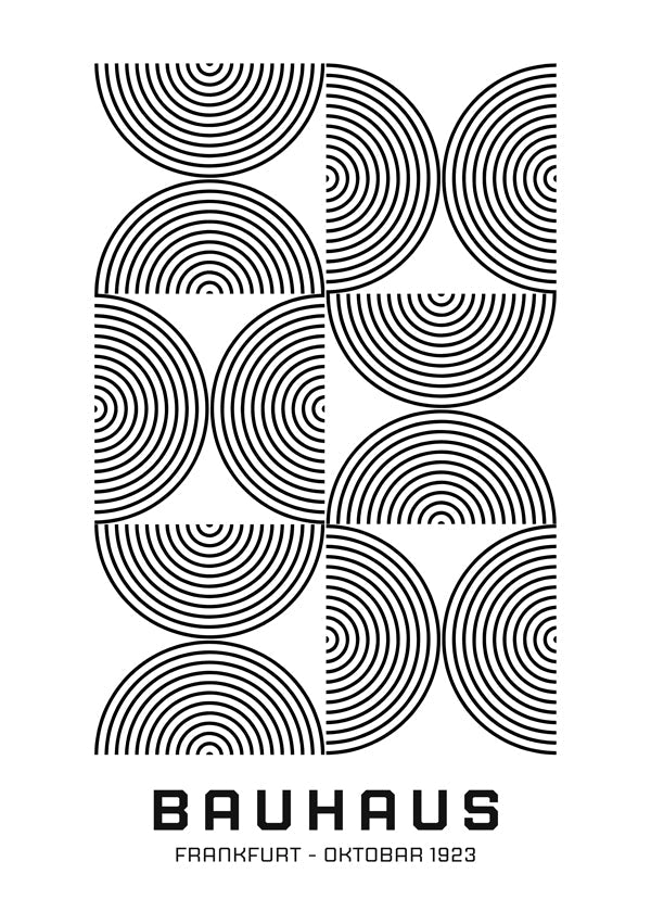Black and white wall art Bauhaus Black and White Exhibition Poster
