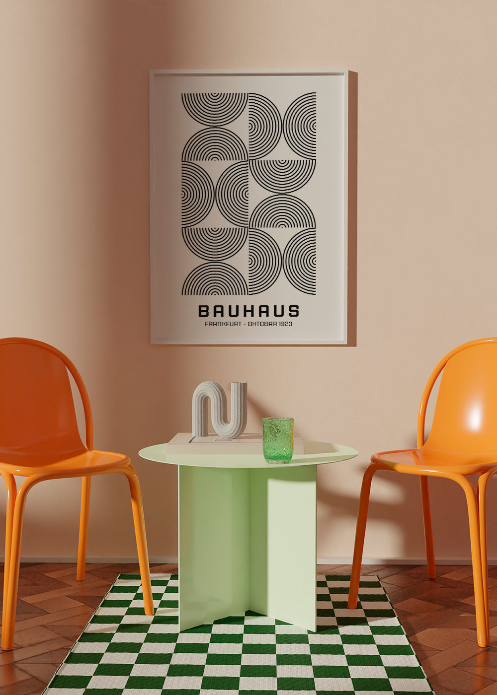 Geometric poster Bauhaus concentric circles | Wall art, framed