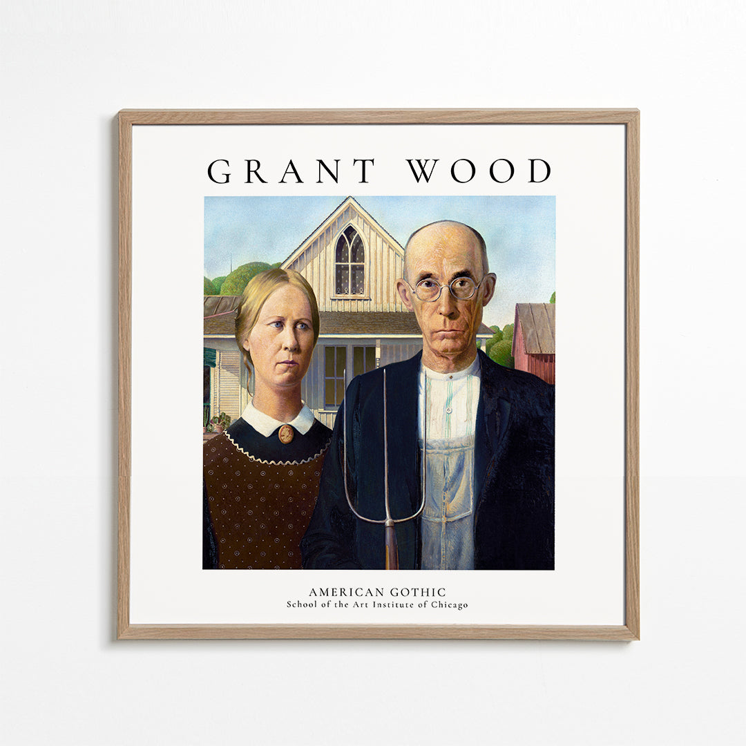 American Gothic by Grant Wood  - Square