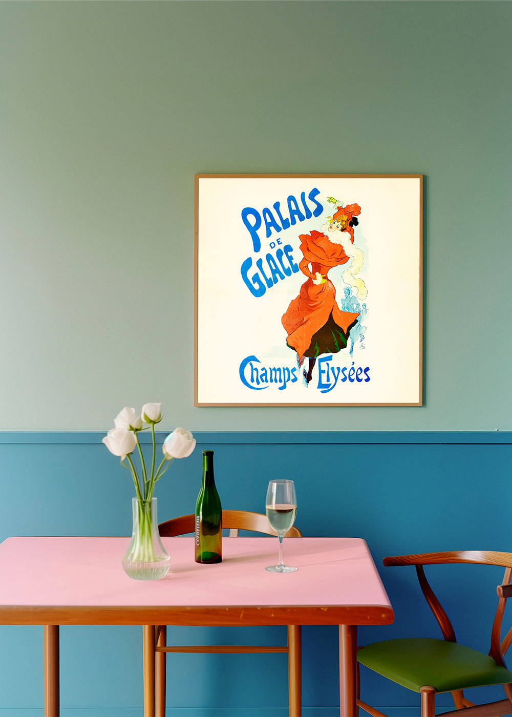 Vintage poster for the Palais de Glace ice skating rink, Champs-Elysees, Paris - Square