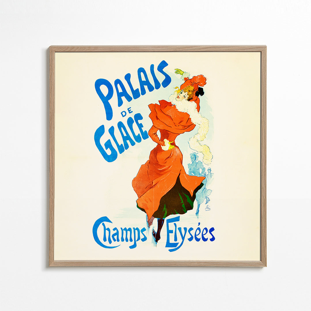 Vintage poster for the Palais de Glace ice skating rink, Champs-Elysees, Paris - Square