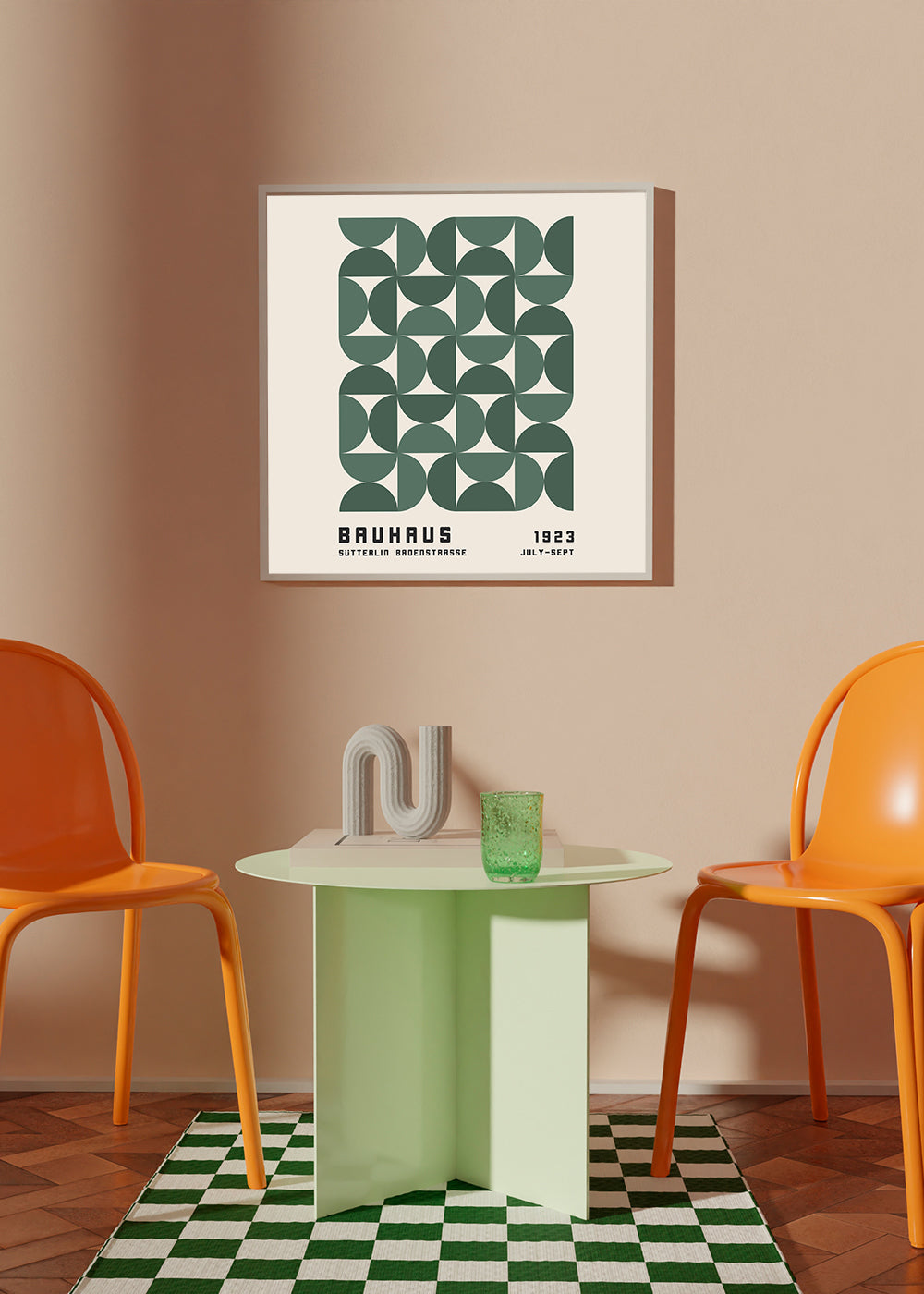 Bauhaus Green Exhibition Poster - Square