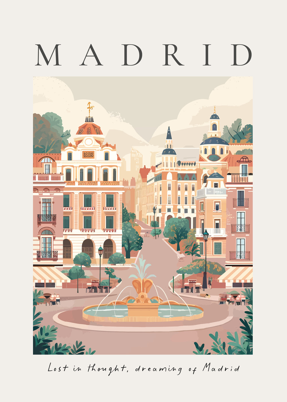 City art Madrid fountain square print | Wall art, framed prints