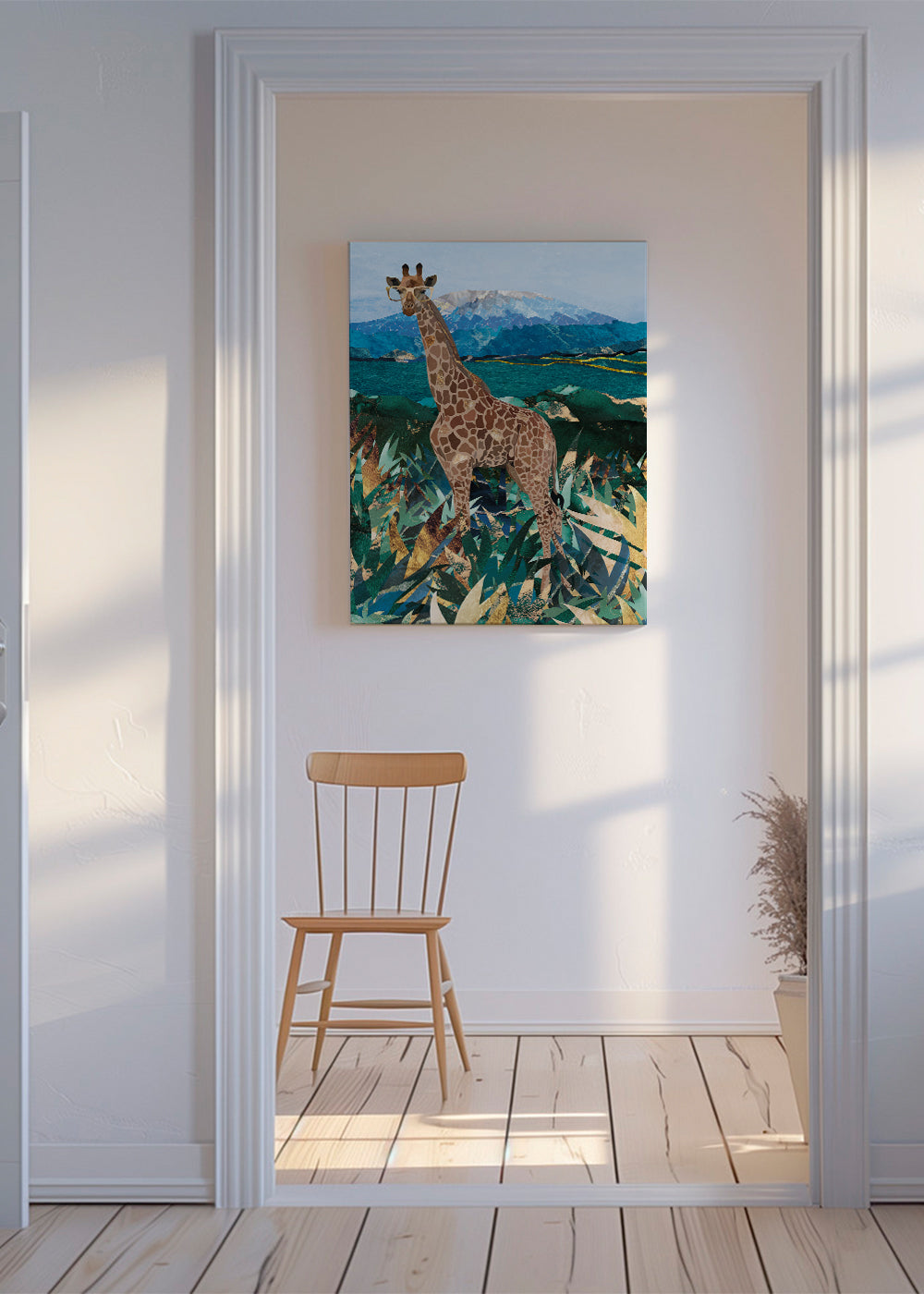 Giraffe's morning walk