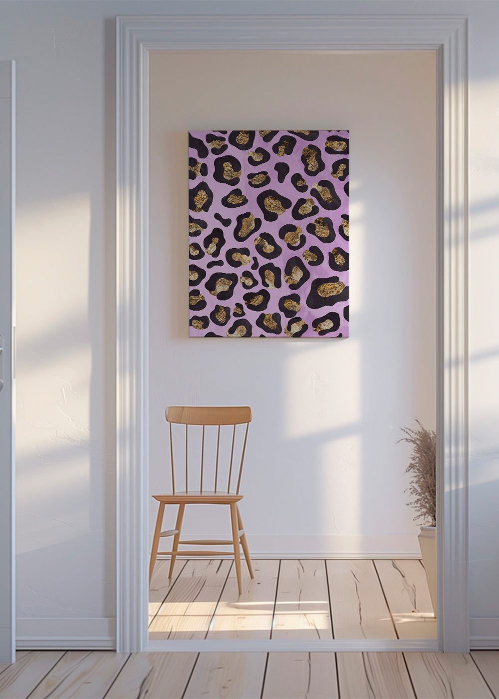 Gold Pink leopard print