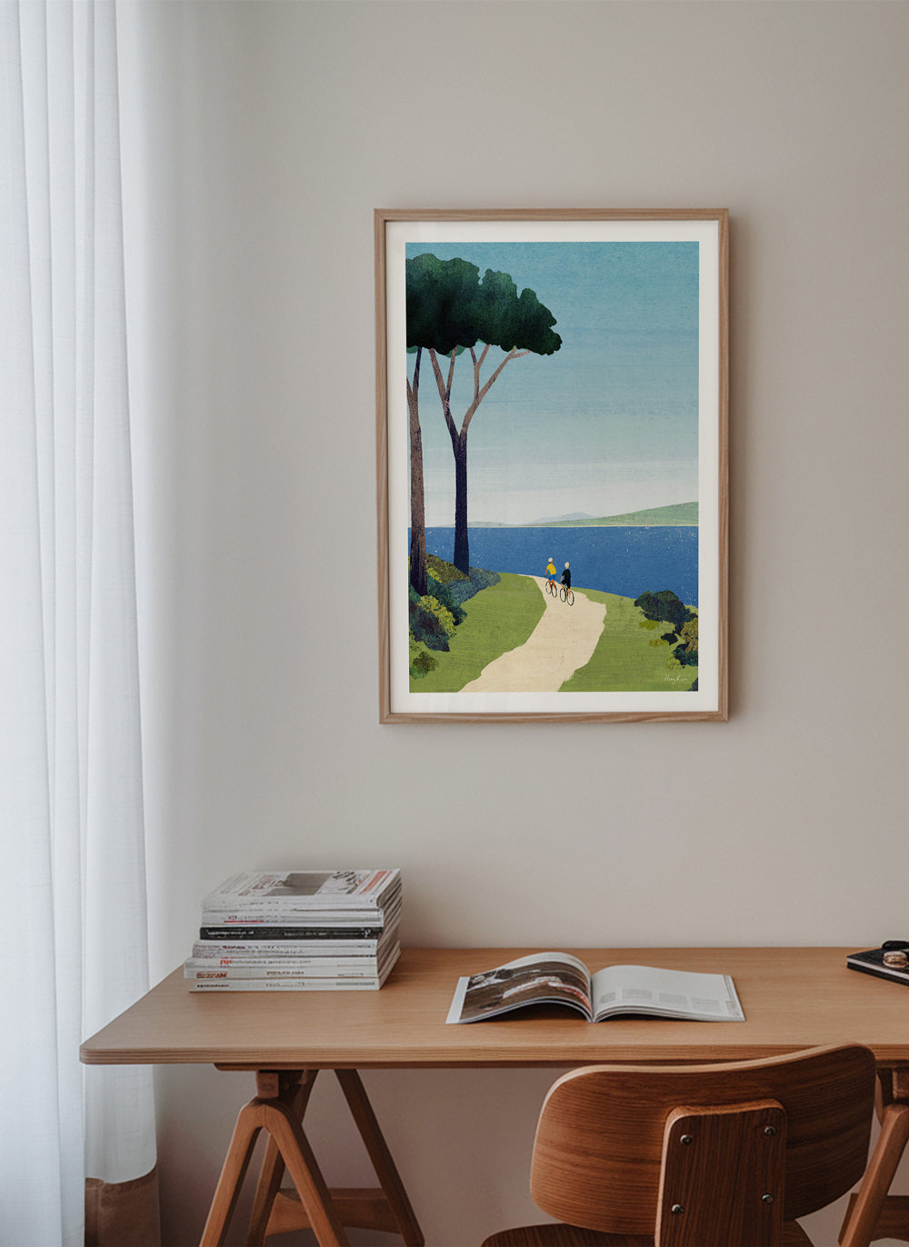 Landscape art Cycling by the sea