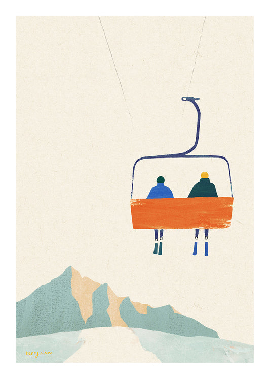 Illustration Ski day - chairlift