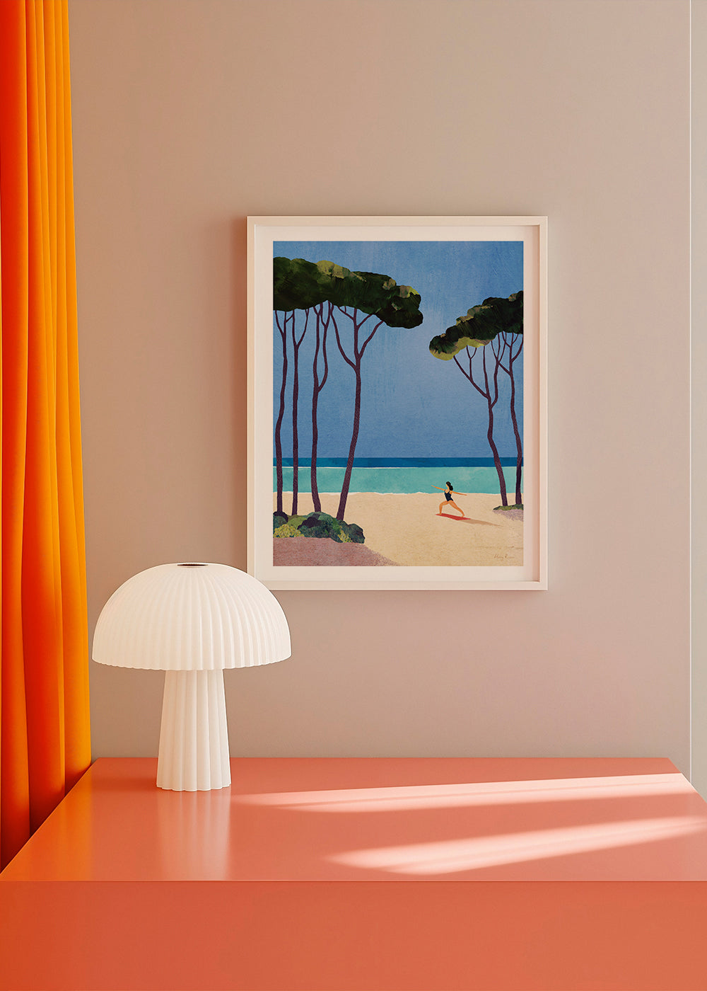 Landscape art Beach yoga