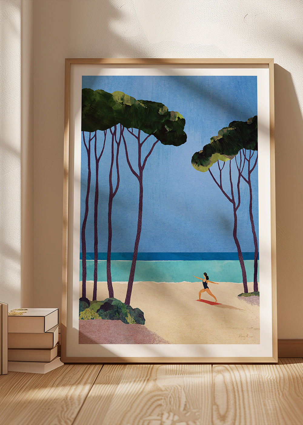 Landscape art Beach yoga