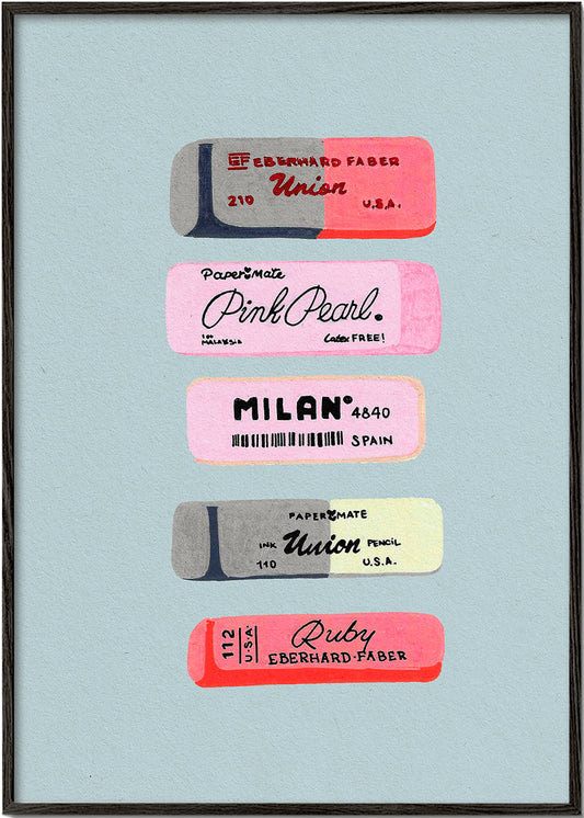 Erasers Art Print - Studio Mandariini 