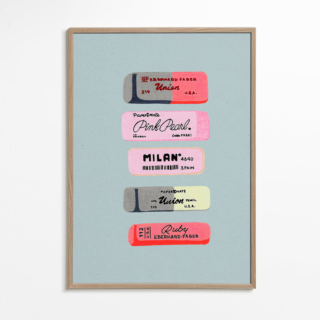 Erasers Art Print - Studio Mandariini 