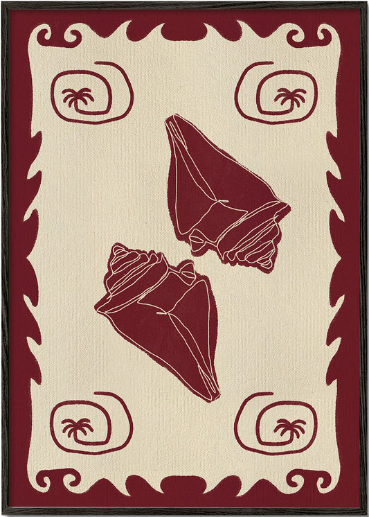 Illustration Red Seashell Stories