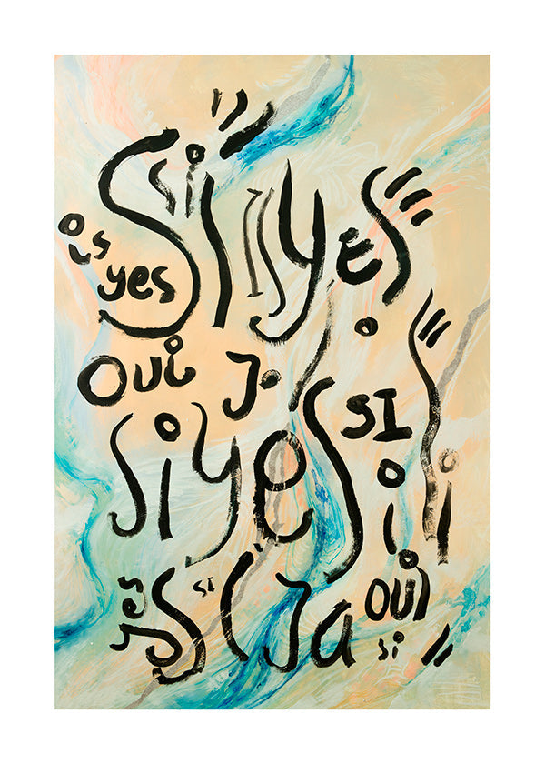 Ilustración tipográfica con gestos acuarelados