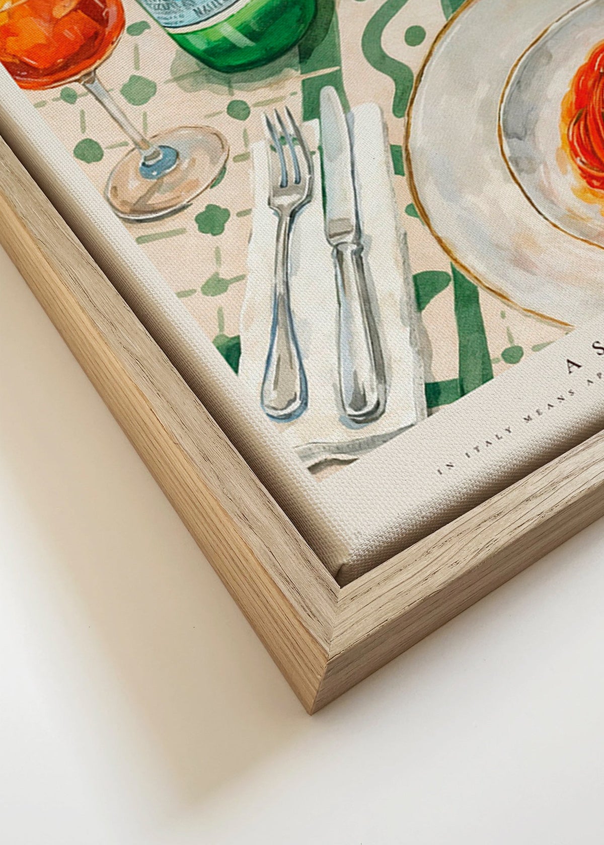 Kitchen art Aperol Spritz and pasta