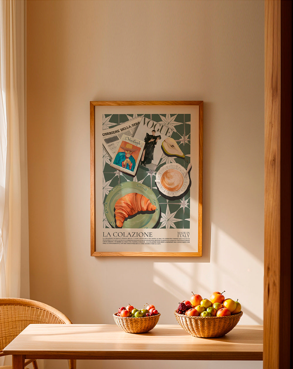 Kitchen art collage with croissant