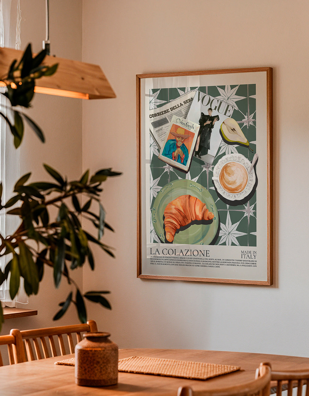 Kitchen art collage with croissant