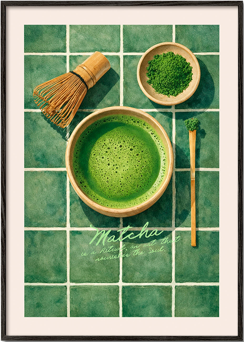 Kitchen art: Matcha bowl composition
