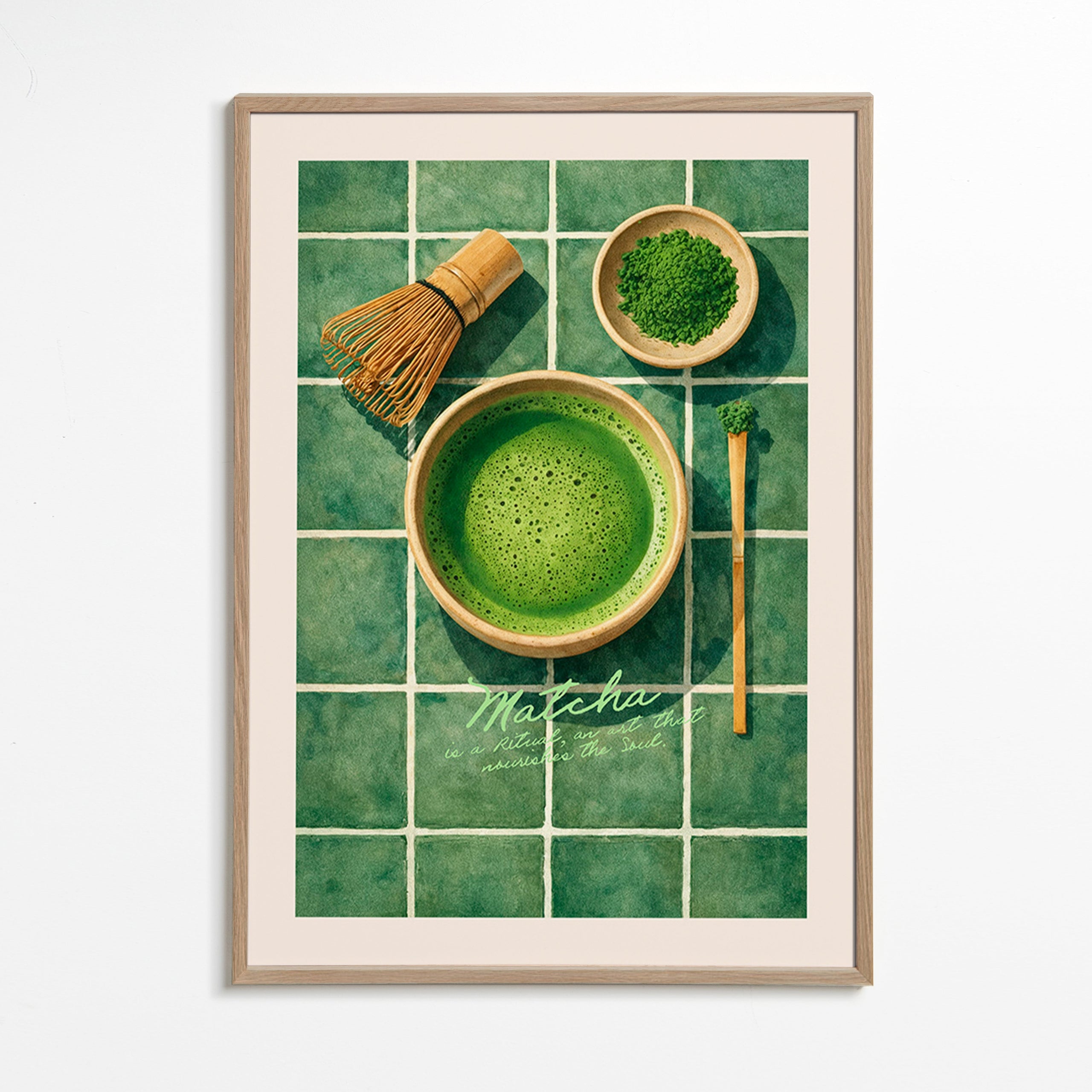 Kitchen art: Matcha bowl composition