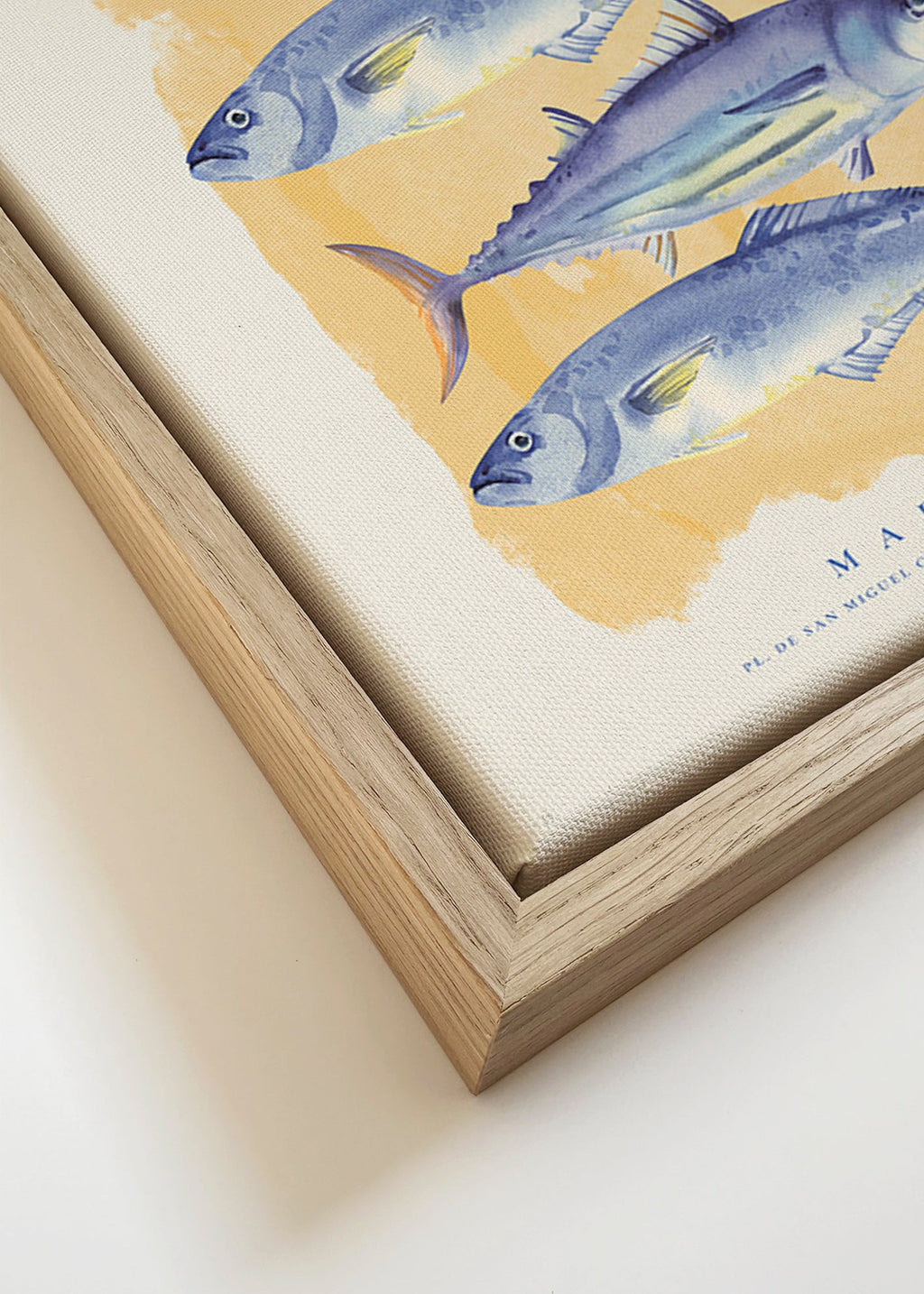 Kitchen art San Miguel blue fish poster
