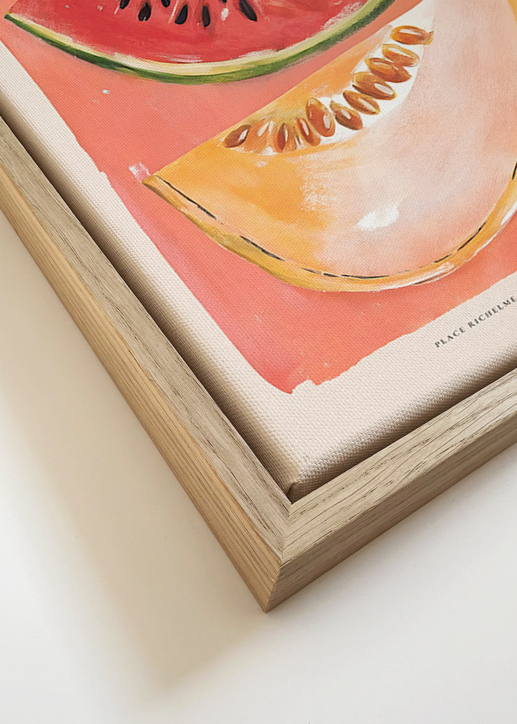 Kitchen art Provence fruit poster with melon and watermelon