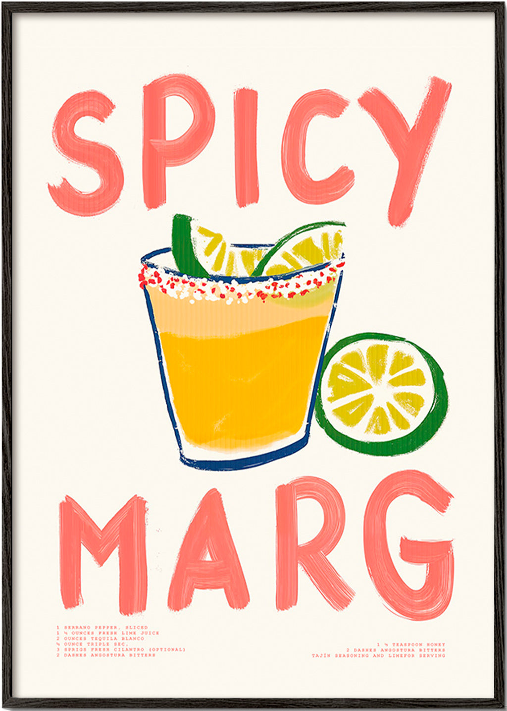 Kitchen art: illustrated spicy margarita