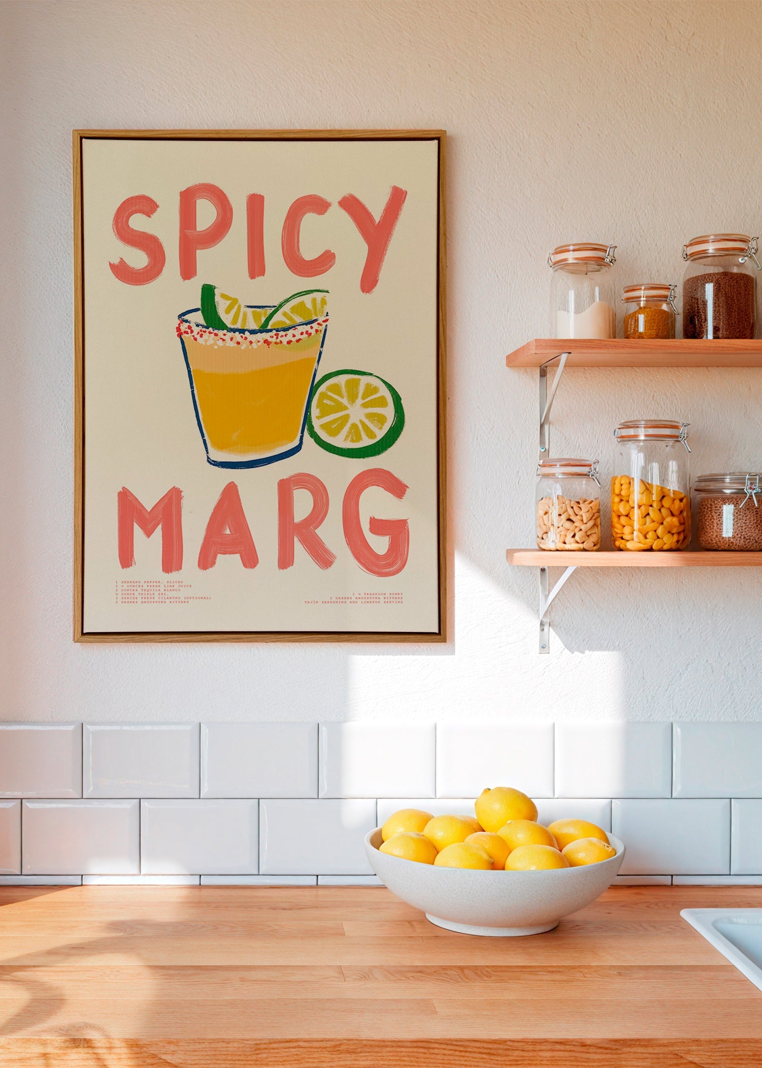 Kitchen art: illustrated spicy margarita