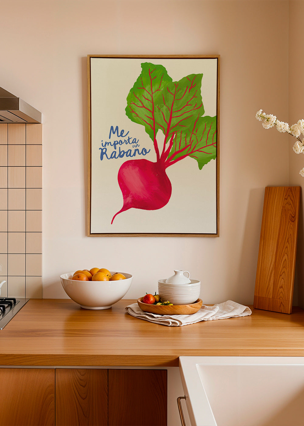 Kitchen art radish illustration