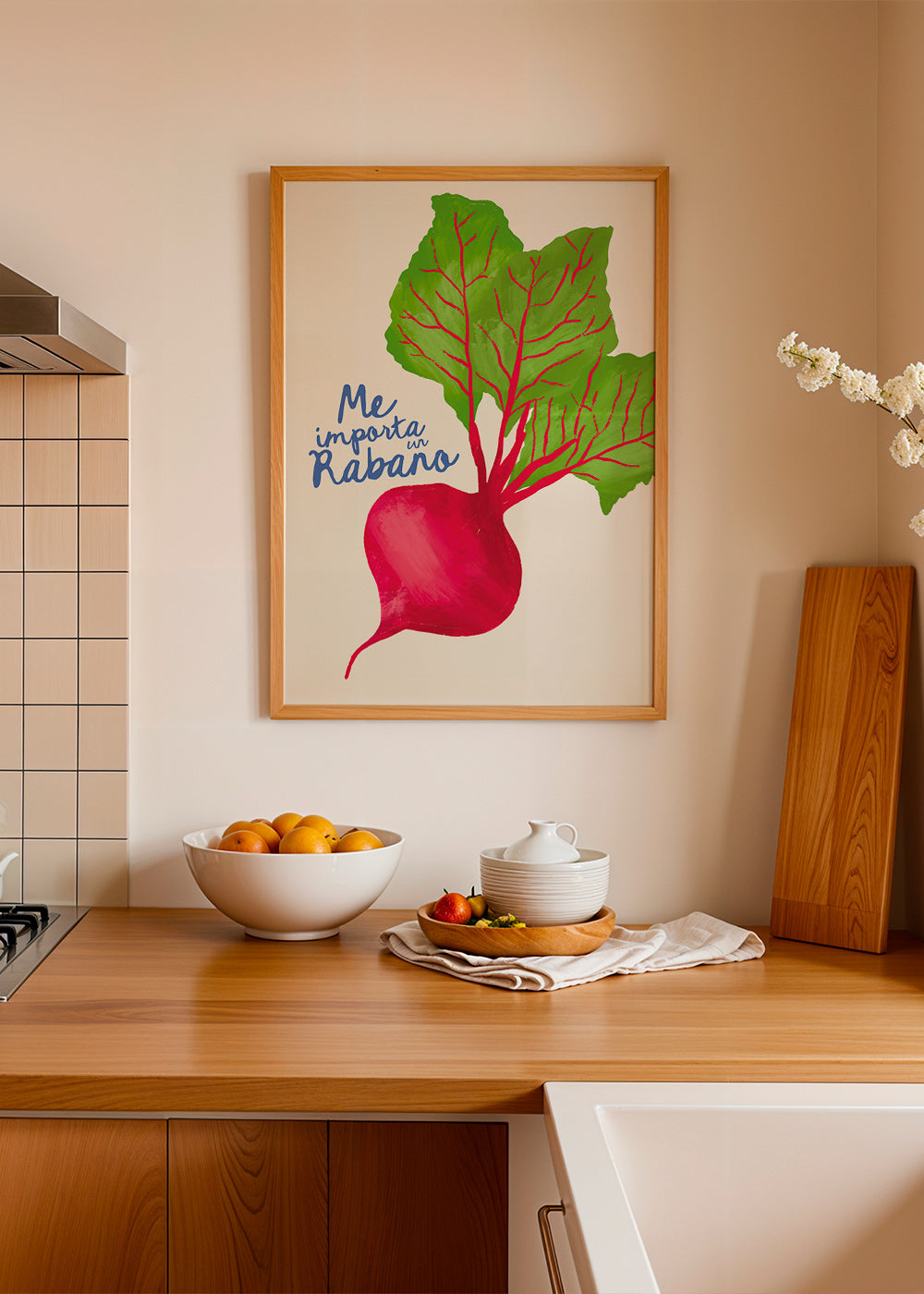 Kitchen art radish illustration