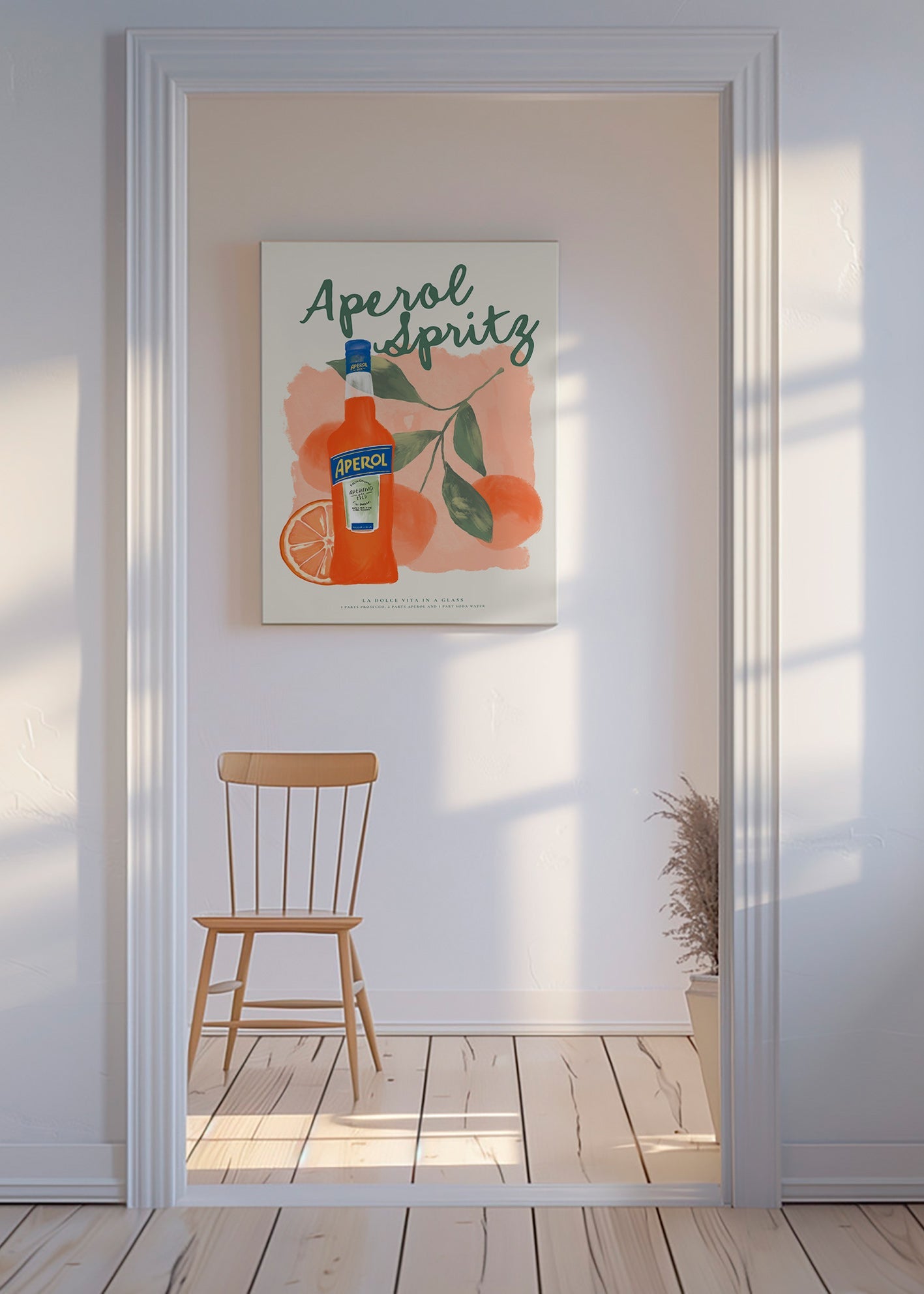 Kitchen art Aperol Spritz bottle with oranges