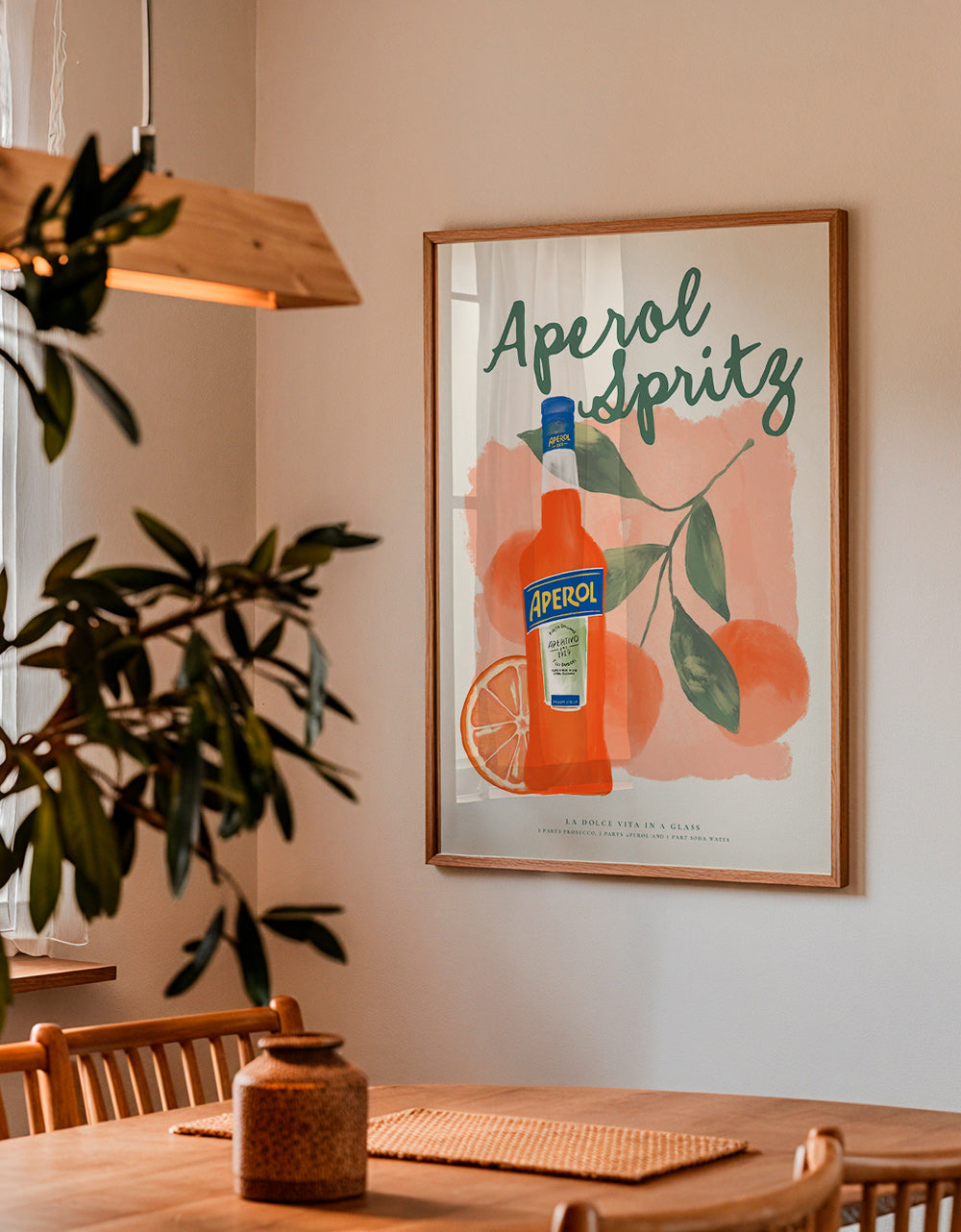 Kitchen art Aperol Spritz bottle with oranges