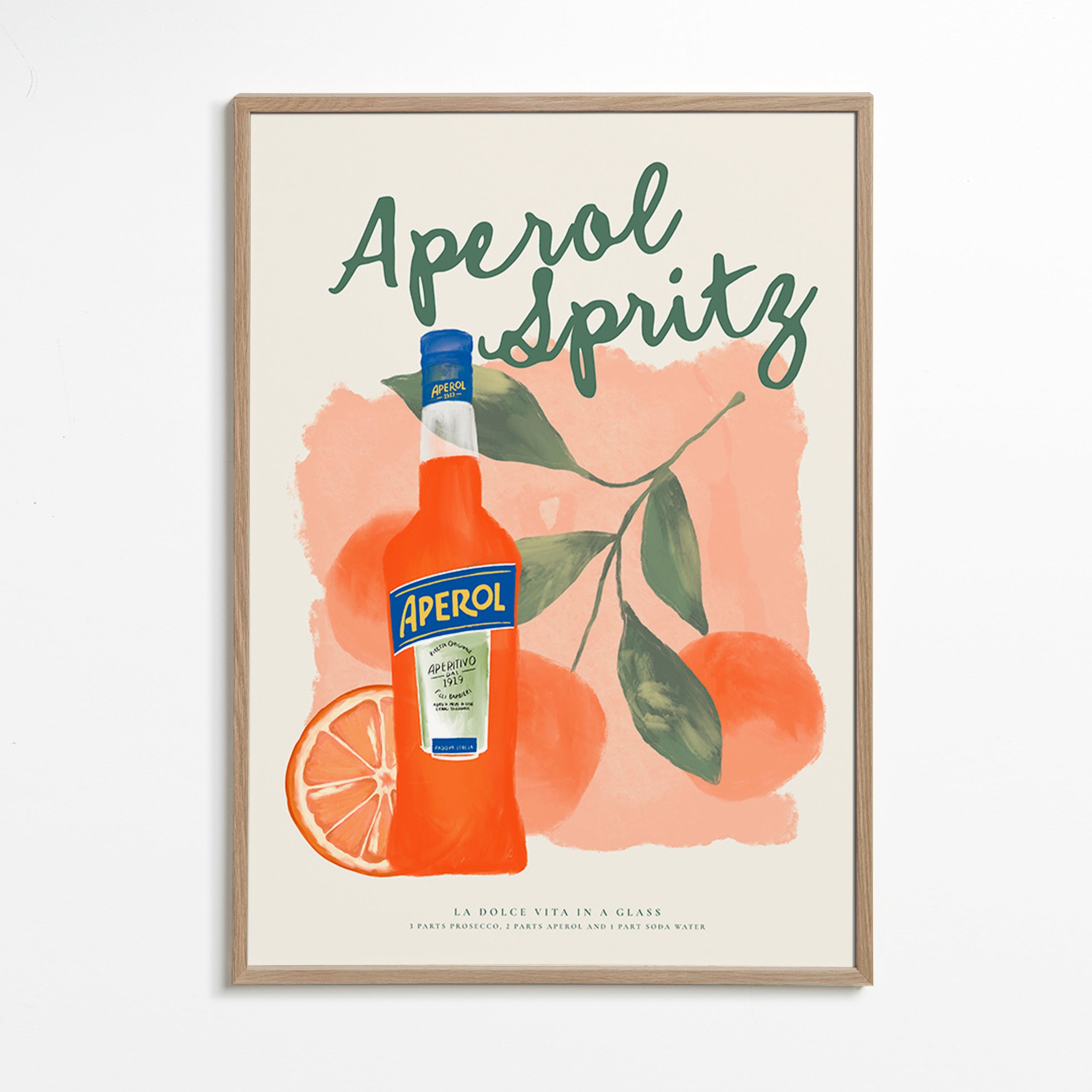 Kitchen art Aperol Spritz bottle with oranges