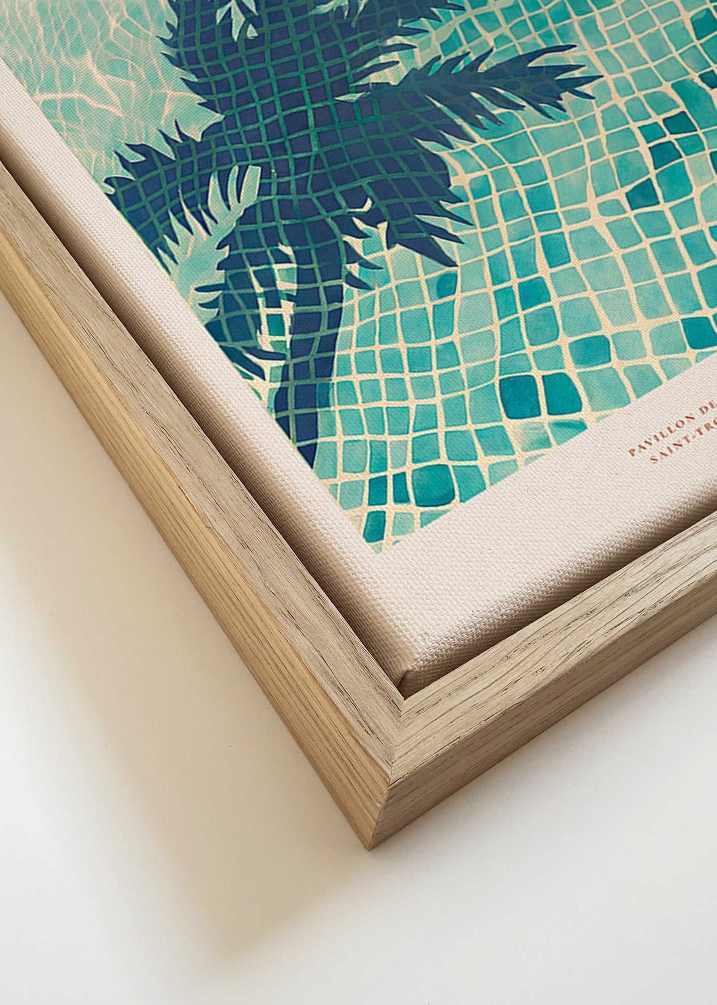 Pool illustration with palm shadows