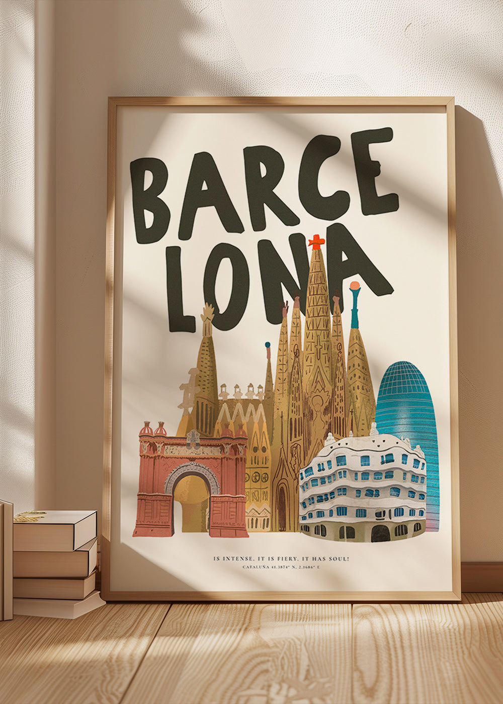City art Barcelona illustrated skyline