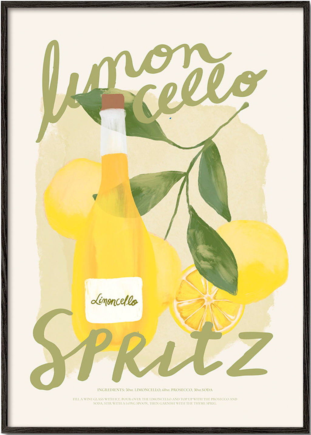 Kitchen art Limoncello Spritz illustration
